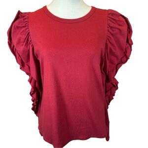 MINA COLLECTION NWT Women's Ruffled Red Top